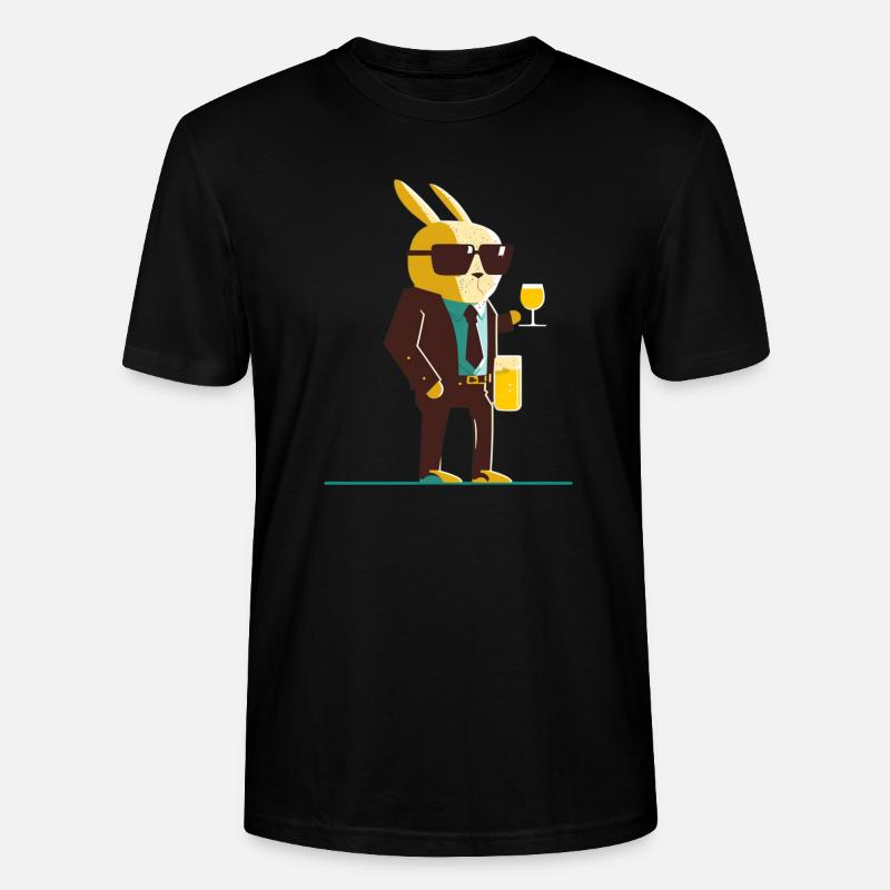 Cooler Osterhase mit Bier - Stanley/Stella Unisex Bio-T-Shirt CRAFTER - Schwarz