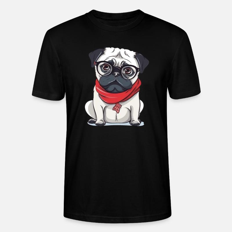 Mops - Stanley/Stella Unisex Bio-T-Shirt CRAFTER - Schwarz