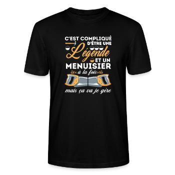 compliqué d être une légende et un menuisier 1 - T-shirt bio CRAFTER Stanley Stella Unisexe - noir - Devant - Alina (178cm) & Michal (187cm)