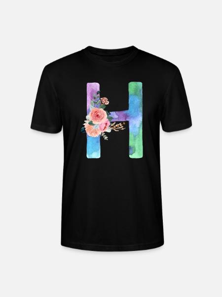 Buchstabe H Aquarell - Stanley/Stella Unisex Bio-T-Shirt CRAFTER - Schwarz