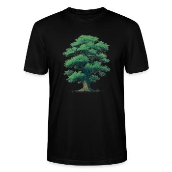 Baum - Stanley/Stella Unisex Bio-T-Shirt CRAFTER - Schwarz - Vorne - Alina (178cm) & Michal (187cm)