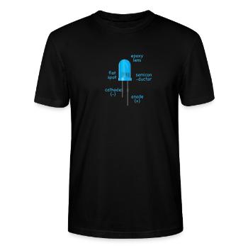 elektronik blaue LED mit Beschreibung als Geschenk - Stanley/Stella Unisex Bio-T-Shirt CRAFTER - Schwarz - Vorne - Alina (178cm) & Michal (187cm)