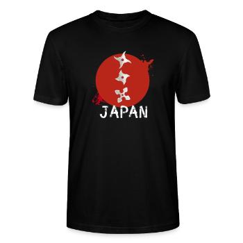japan wurfstern manga Kampf ninja - Stanley/Stella Unisex Bio-T-Shirt CRAFTER - Schwarz - Vorne - Alina (178cm) & Michal (187cm)