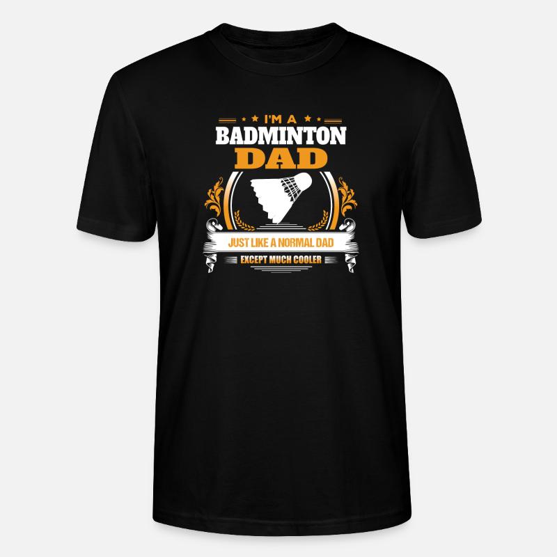 Badminton-Vati-Hemd-Geschenk-Idee - Stanley/Stella Unisex Bio-T-Shirt CRAFTER - Schwarz