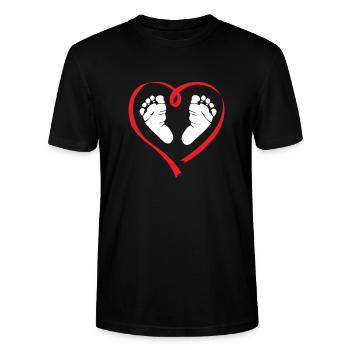 Cadeau Femme enceinte Grossesse Enceinte - T-shirt bio CRAFTER Stanley Stella Unisexe - noir - Devant - Alina (178cm) & Michal (187cm)