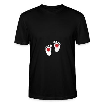 Cadeau Femme enceinte Grossesse Enceinte - T-shirt bio CRAFTER Stanley Stella Unisexe - noir - Devant - Alina (178cm) & Michal (187cm)
