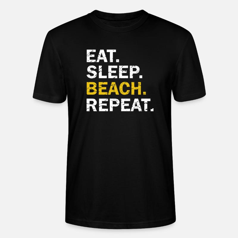 Eat Sleep Beach Repeat - Stanley/Stella Unisex Bio-T-Shirt CRAFTER - Schwarz