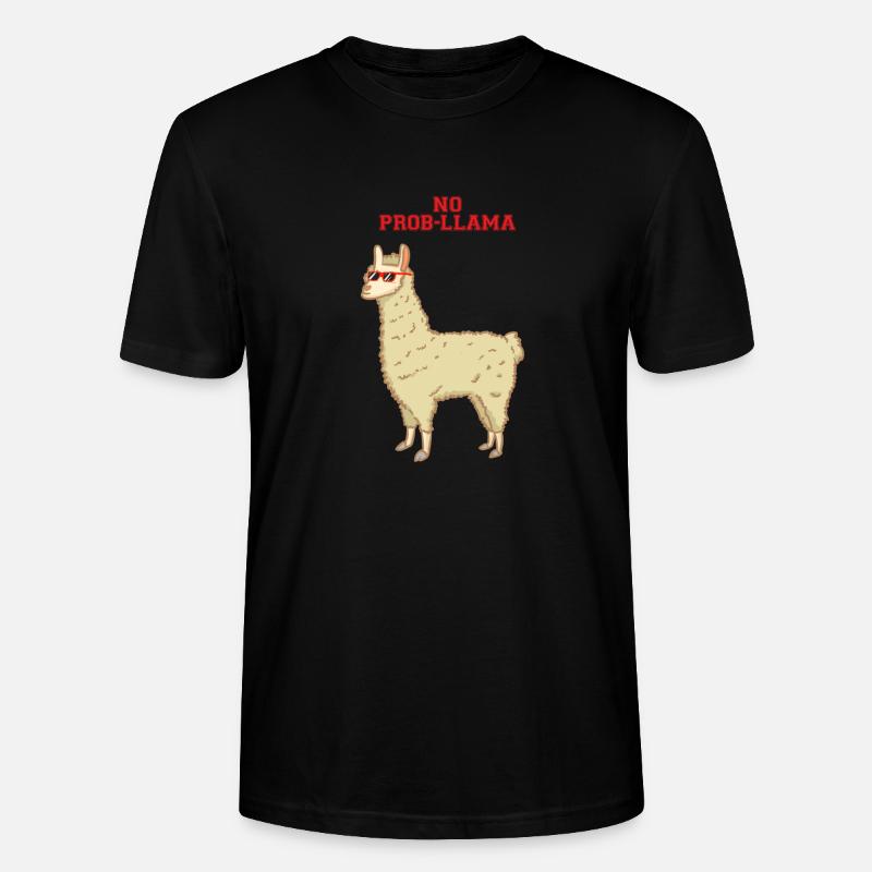 Kein Problem - no prob-llama - Lama - Stanley/Stella Unisex Bio-T-Shirt CRAFTER - Schwarz