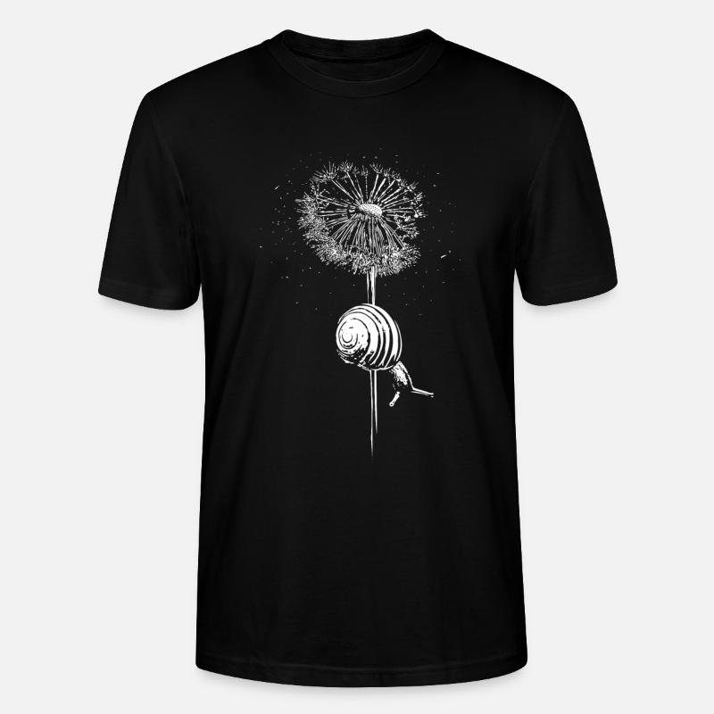 Pusteblume Löwenzahn Schnecke - Stanley/Stella Unisex Bio-T-Shirt CRAFTER - Schwarz