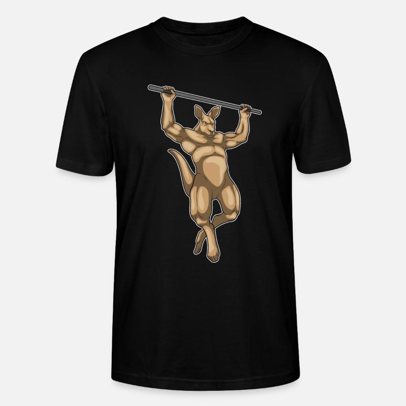 Kangaroo Bodybuilder Pull-Ups Bodybuilding - Stanley/Stella CRAFTER Unisex Organic T-Shirt - black