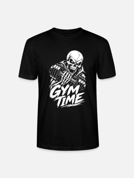 Gym Time Skull Workout - Stanley/Stella Unisex Bio-T-Shirt CRAFTER - Schwarz