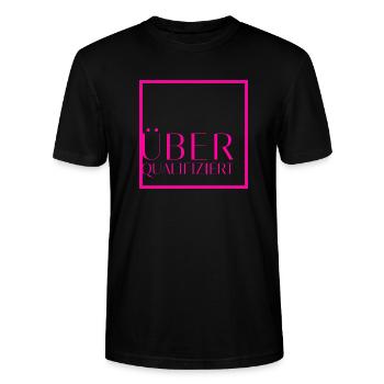 Überqualifiziert Neon Pink - Stanley/Stella Unisex Bio-T-Shirt CRAFTER - Schwarz - Vorne - Alina (178cm) & Michal (187cm)