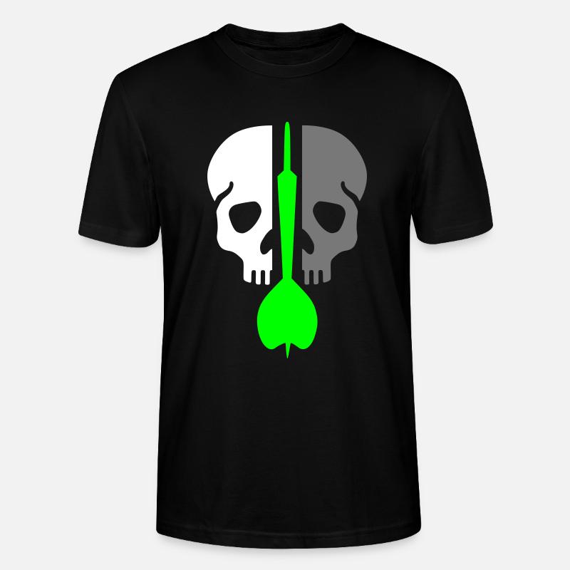 Geteilter Schädel und Dartpfeil - Stanley/Stella Unisex Bio-T-Shirt CRAFTER - Schwarz