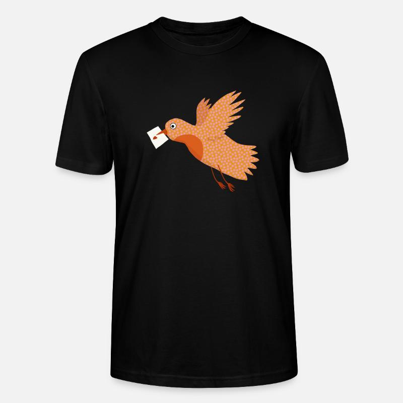 Vogel mit Brief - Stanley/Stella Unisex Bio-T-Shirt CRAFTER - Schwarz