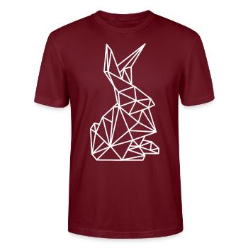 Lignes de géométrie rabbit - T-shirt bio CRAFTER Stanley Stella Unisexe - bordeaux - Devant - Alina (178cm) & Michal (187cm)