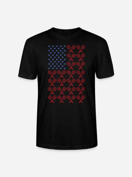 Sport Us Flag Tennis - Stanley/Stella Unisex Bio-T-Shirt CRAFTER - Schwarz