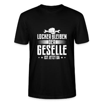 Gesellenprüfung KFZ Mechatroniker Geselle Geschenk - Stanley/Stella Unisex Bio-T-Shirt CRAFTER - Schwarz - Vorne - Alina (178cm) & Michal (187cm)