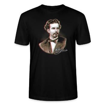 König Ludwig II for black shirts - Stanley/Stella Unisex Bio-T-Shirt CRAFTER - Schwarz - Vorne - Alina (178cm) & Michal (187cm)