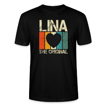 Lina - Stanley/Stella Unisex Bio-T-Shirt CRAFTER - Schwarz - Vorne - Alina (178cm) & Michal (187cm)