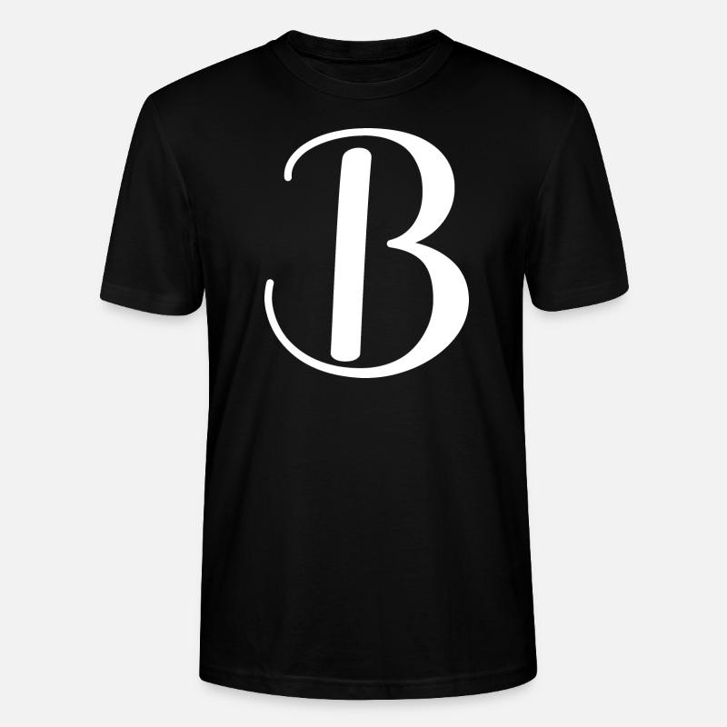 Calligraphie, initiale B - T-shirt bio CRAFTER Stanley Stella Unisexe - noir