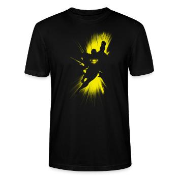Superman Shadow - Stanley/Stella Unisex Bio-T-Shirt CRAFTER - Schwarz - Vorne - Alina (178cm) & Michal (187cm)
