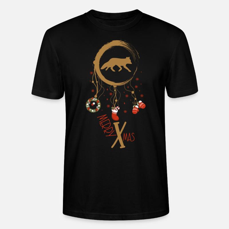 Fuchs Weihnachten Weihnachtstraumfänger - Stanley/Stella Unisex Bio-T-Shirt CRAFTER - Schwarz