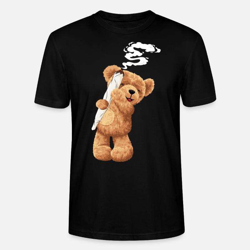 Bär Kiffen Hanf Geschenk - Stanley/Stella Unisex Bio-T-Shirt CRAFTER - Schwarz