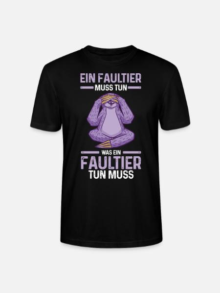Faultier - Stanley/Stella Unisex Bio-T-Shirt CRAFTER - Schwarz