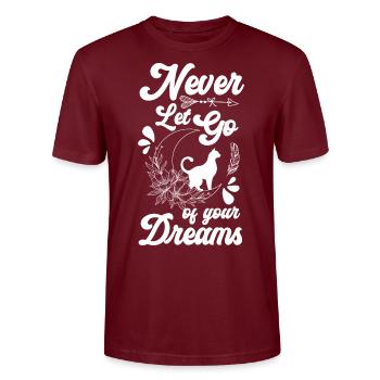Attrape-rêves Plume Souhait Ésotérisme - T-shirt bio CRAFTER Stanley Stella Unisexe - bordeaux - Devant - Alina (178cm) & Michal (187cm)