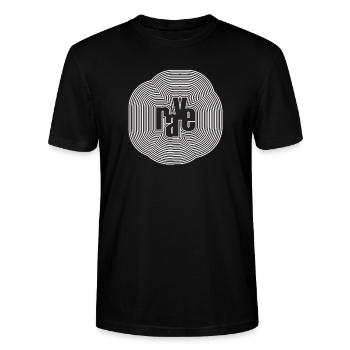 rave logo lines design - Stanley/Stella CRAFTER Unisex Organic T-Shirt - black - Front - Alina (178cm) & Michal (187cm)