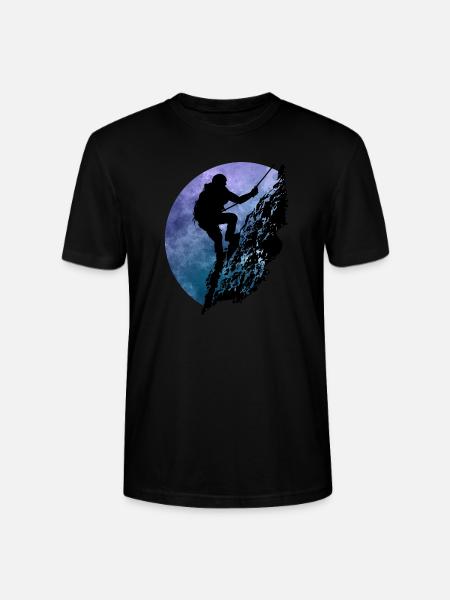 Alpinista sulla parete della montagna (viola/blu) - Maglietta unisex ecologica CRAFTER di Stanley/Stella - nero