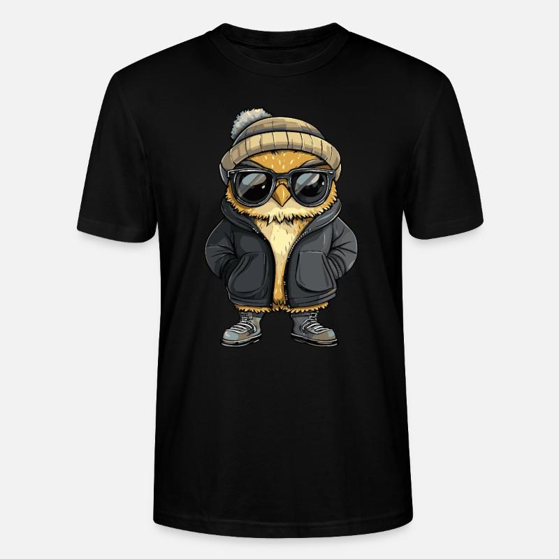 Eule Cool Comic - Stanley/Stella Unisex Bio-T-Shirt CRAFTER - Schwarz