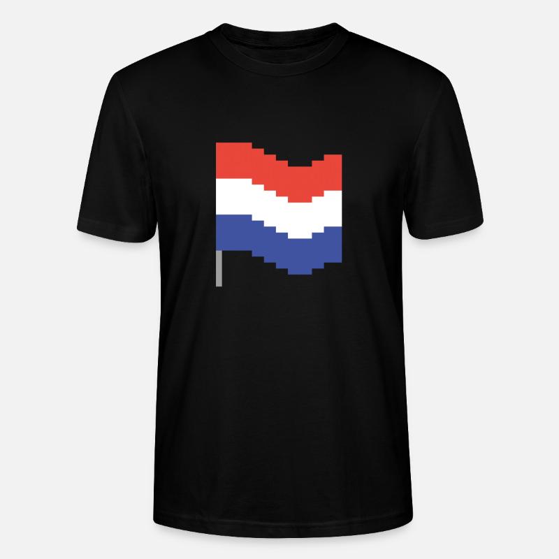 Pays-Bas Drapeau Pixel Art - T-shirt bio CRAFTER Stanley Stella Unisexe - noir