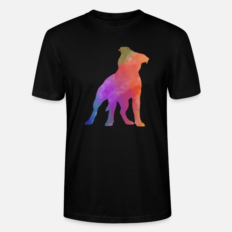 PITBULL AMSTAF farbig - Stanley/Stella Unisex Bio-T-Shirt CRAFTER - Schwarz