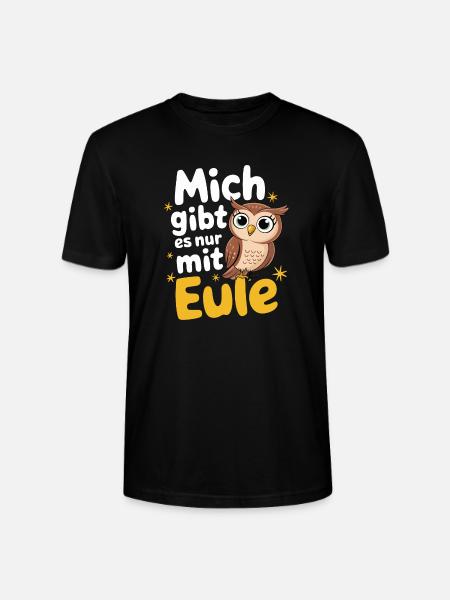 Nachteule Eule Eulen Vogel - Stanley/Stella Unisex Bio-T-Shirt CRAFTER - Schwarz