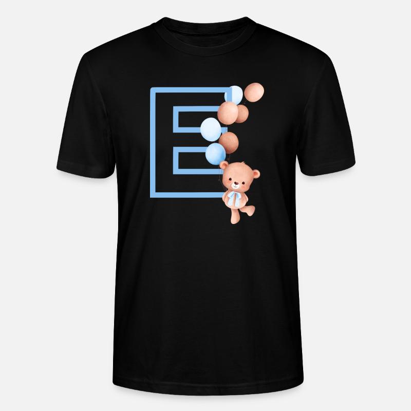 Blauer Buchstabe E Bär - Stanley/Stella Unisex Bio-T-Shirt CRAFTER - Schwarz