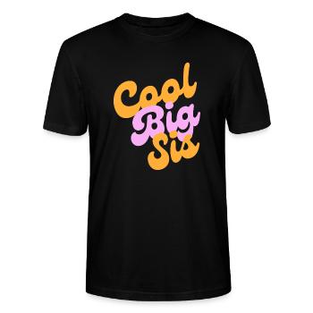 cool big sis - Stanley/Stella Unisex Bio-T-Shirt CRAFTER - Schwarz - Vorne - Alina (178cm) & Michal (187cm)