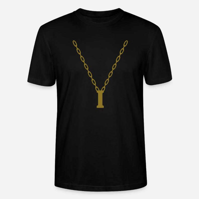 Buchstabenkette Initial I - Stanley/Stella Unisex Bio-T-Shirt CRAFTER - Schwarz