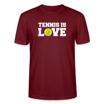 Raquettes de tennis - T-shirt bio CRAFTER Stanley Stella Unisexe - bordeaux - Devant - Alina (178cm) & Michal (187cm)