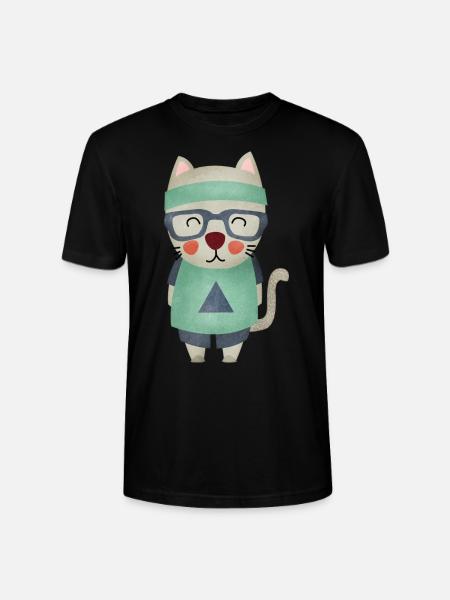 Monsieur Cat - Stanley/Stella CRAFTER Unisex Organic T-Shirt - black