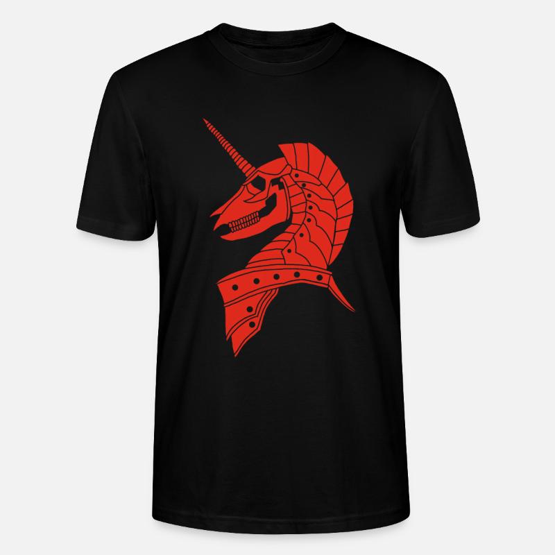 Rotes gotisches Einhorn - Stanley/Stella Unisex Bio-T-Shirt CRAFTER - Schwarz