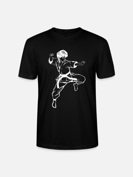 Karate Boy Sketch - Stanley/Stella CRAFTER Unisex Organic T-Shirt - black