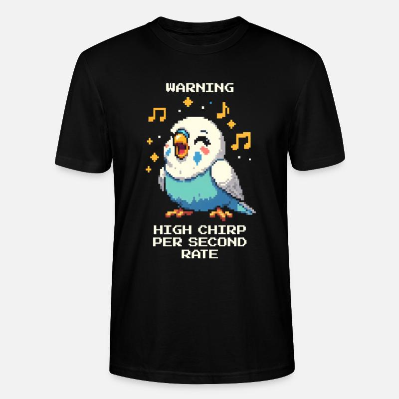 Warning: High chirping frequency | Budgie - Stanley/Stella CRAFTER Unisex Organic T-Shirt - black