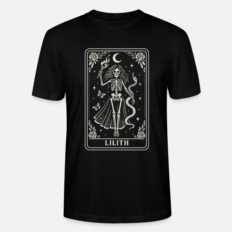 Lilith Skeleton Goddess Moonlight - Stanley/Stella CRAFTER Unisex Organic T-Shirt - black