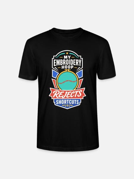 Stickrahmen lehnt Abkürzungen ab - Stanley/Stella Unisex Bio-T-Shirt CRAFTER - Schwarz