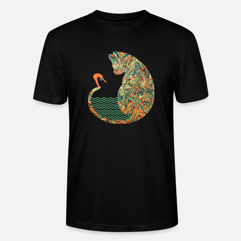 Cat with swimmer E 20 - Stanley/Stella CRAFTER Unisex Organic T-Shirt - black