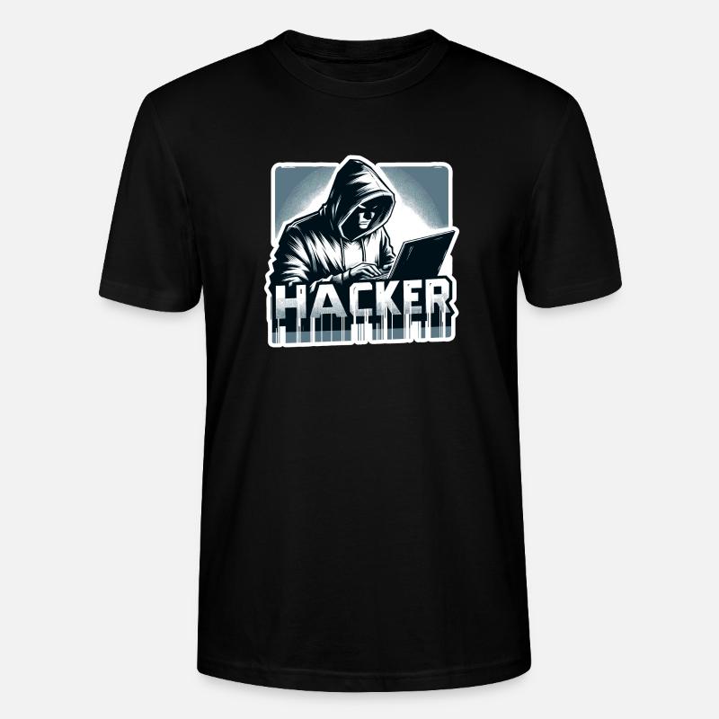 Hacker - Illustration - Stanley/Stella Unisex Bio-T-Shirt CRAFTER - Schwarz