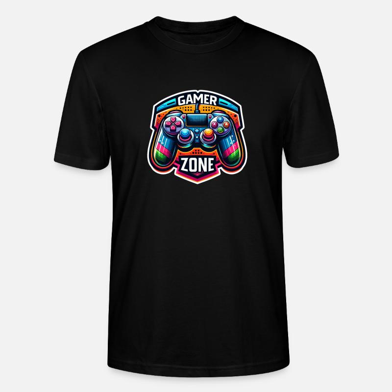 Gamer Zone - Controller Illustration - Stanley/Stella CRAFTER Unisex Organic T-Shirt - black