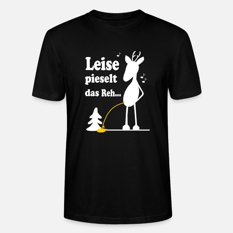 Weihnachtslied Schnee Reh - Stanley/Stella Unisex Bio-T-Shirt CRAFTER - Schwarz