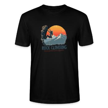 Climbing - Because Gravity Is Just a Suggestion - Stanley/Stella CRAFTER Unisex Organic T-Shirt - black - Front - Alina (178cm) & Michal (187cm)